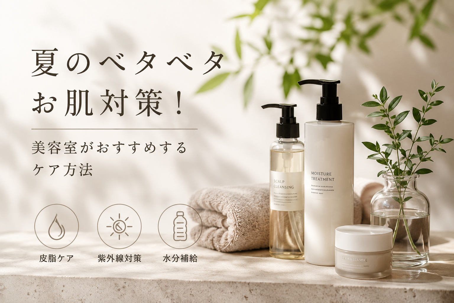 夏のベタベタお肌対策
